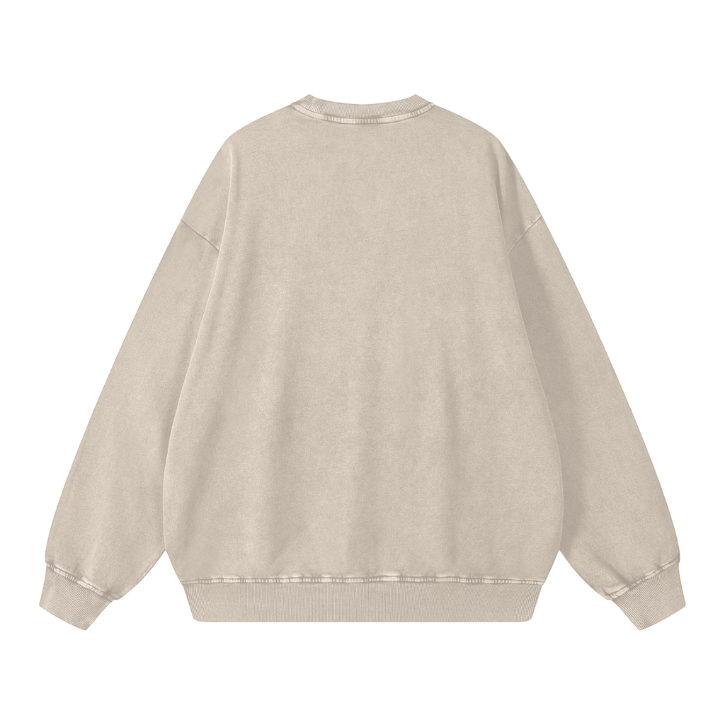 Sunny Jump Bulldog | Snow Washed Oversized Sweatshirt